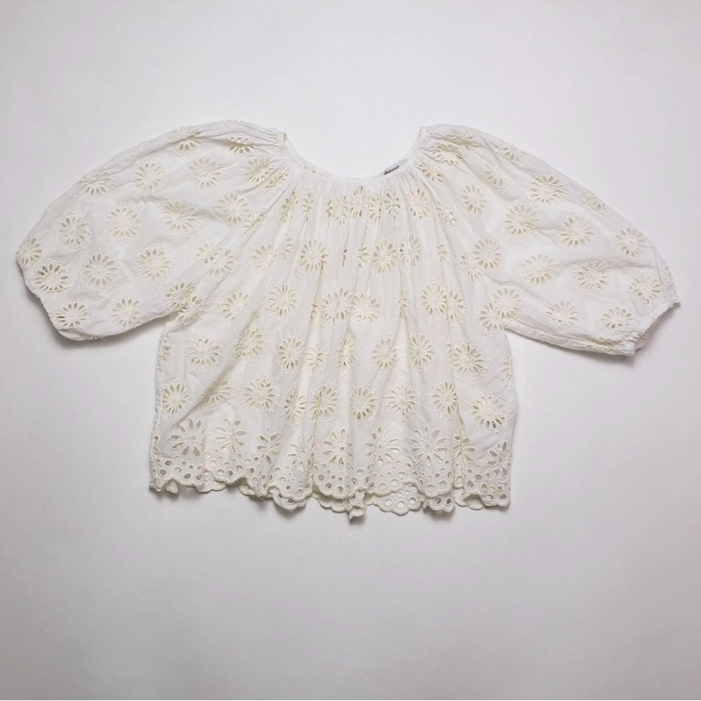 Madewell Elegant White Eyelet Women's Top